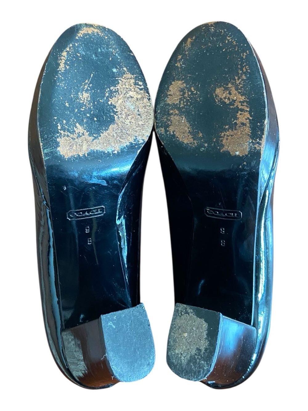 Coach black vinyl chunky heels / pumps - Picture 7 of 7
